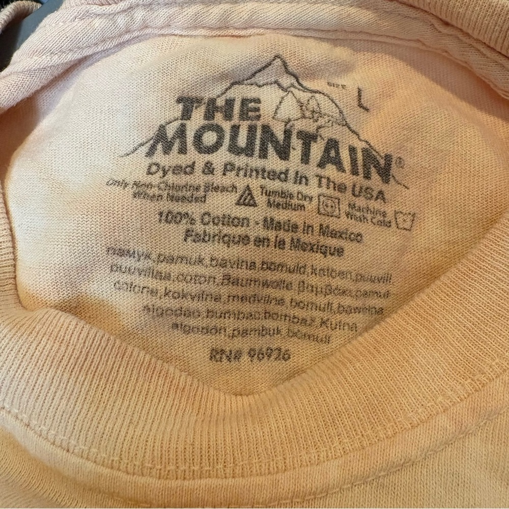 The Mountain Yellow Tie-Dye Dog Face Graphic T-Shirt Size Large - Picture 5 of 5